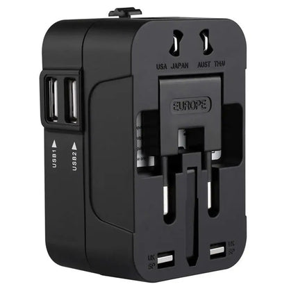 Ładowarka sieciowa Techsuit HHT202 Travel, 10W, 2A, 2 x USB-A, Czarny