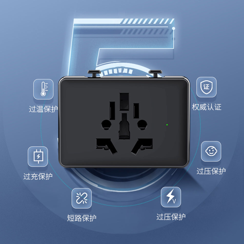 Ładowarka sieciowa Techsuit HHT203A Travel, 20W, 3A, 2 x USB-A - 2 x USB-C, Czarny