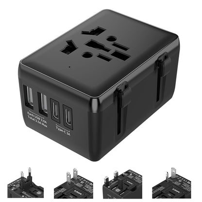 Ładowarka sieciowa Techsuit HHt204A Travel, 15W, 3A, 2 x USB-A - 2 x USB-C, Biała