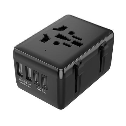 Ładowarka sieciowa Techsuit HHt204A Travel, 15W, 3A, 2 x USB-A - 2 x USB-C, Czarny