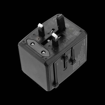 Ładowarka sieciowa Techsuit HHT904-B2 Travel, 20W, 3A, 2 x USB-A - 2 x USB-C, Czarny