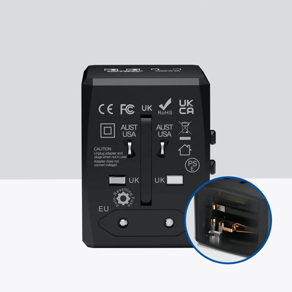 Ładowarka sieciowa Techsuit HHT904-B2 Travel, 20W, 3A, 2 x USB-A - 2 x USB-C, Czarny