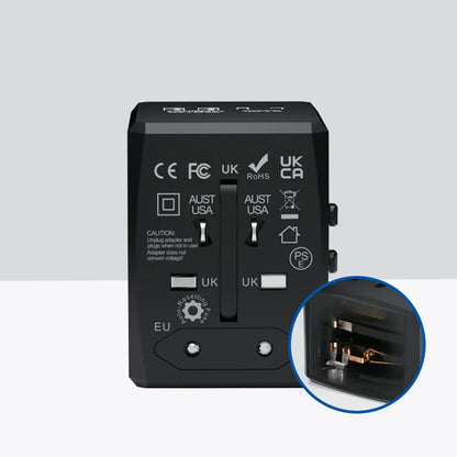 Ładowarka sieciowa Techsuit HHT904-B2 Travel, 20W, 3A, 2 x USB-A - 2 x USB-C, Czarny