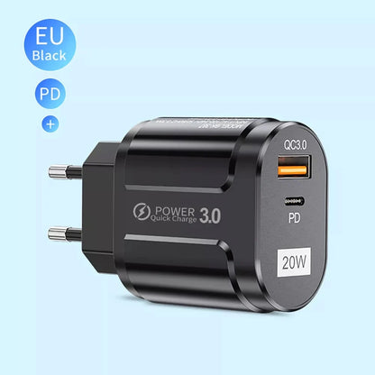 Ładowarka sieciowa Techsuit Premium, 20W, 3A, 1 x USB-A - 1 x USB-C, Biała