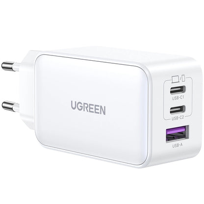 Ładowarka sieciowa UGREEN CD244, 65W, 3A, 1 x USB-A - 2 x USB-C, biała