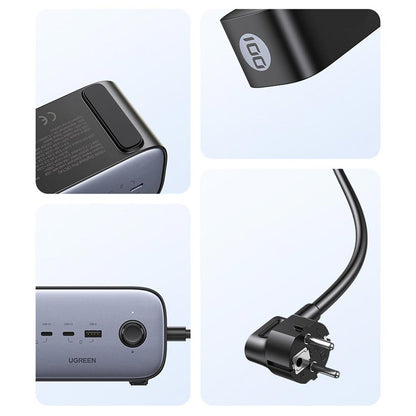 Przedłużacz UGREEN CD270, 2 x Schuko, Szary