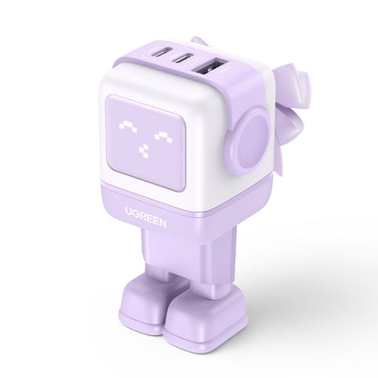 Ładowarka sieciowa UGREEN CD361 Uno, 65W, 3.25A, 1 x USB-A - 2 x USB-C, Fioletowa