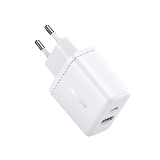Ładowarka sieciowa UGREEN X227, 20W, 3A, 1 x USB-A - 1 x USB-C, Biała