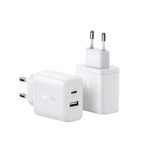 Ładowarka sieciowa UGREEN X227, 20W, 3A, 1 x USB-A - 1 x USB-C, Biała