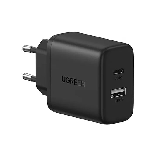 Ładowarka sieciowa UGREEN X227, 20W, 3A, 1 x USB-A - 1 x USB-C, Czarny