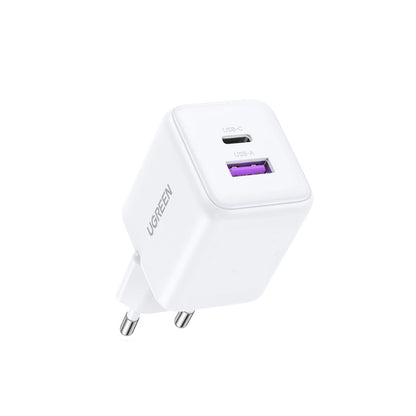 Ładowarka sieciowa UGREEN X516, 30W, 3A, 1 x USB-A - 1 x USB-C, Biała