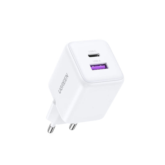 Ładowarka sieciowa UGREEN X516, 30W, 3A, 1 x USB-A - 1 x USB-C, Biała