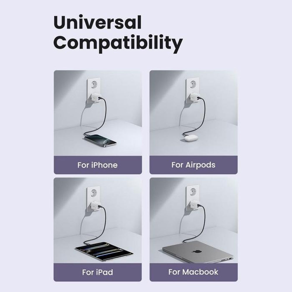 Ładowarka sieciowa UGREEN X516, 30W, 3A, 1 x USB-A - 1 x USB-C, Niebieska