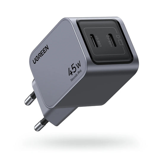 Ładowarka sieciowa UGREEN X707 Nexode Pro, 45W, 3A, 2 x USB-C, szara 