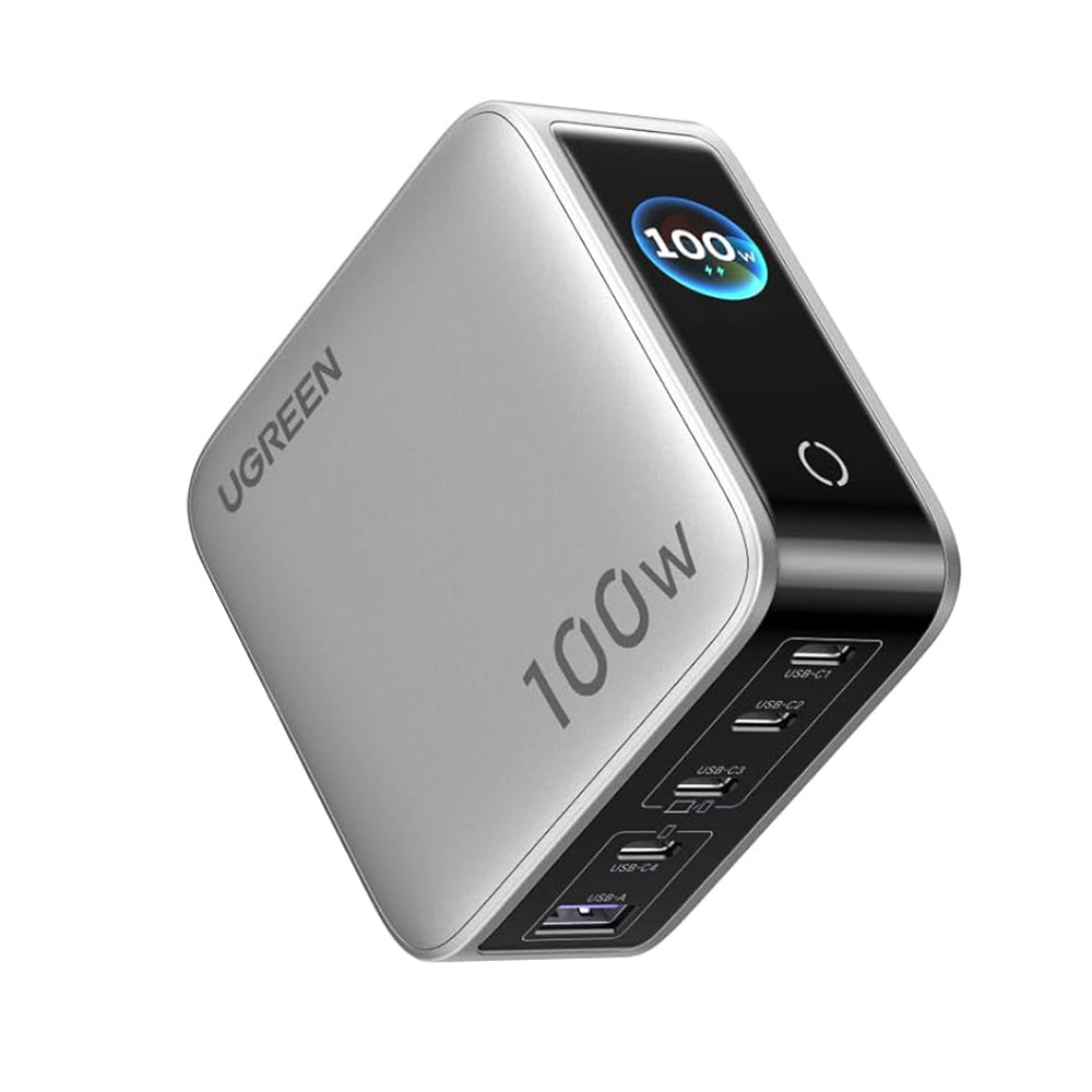 UGREEN X773 Network Charger (65620B), 100W, 1 x USB-A - 4 x USB-C, Gray