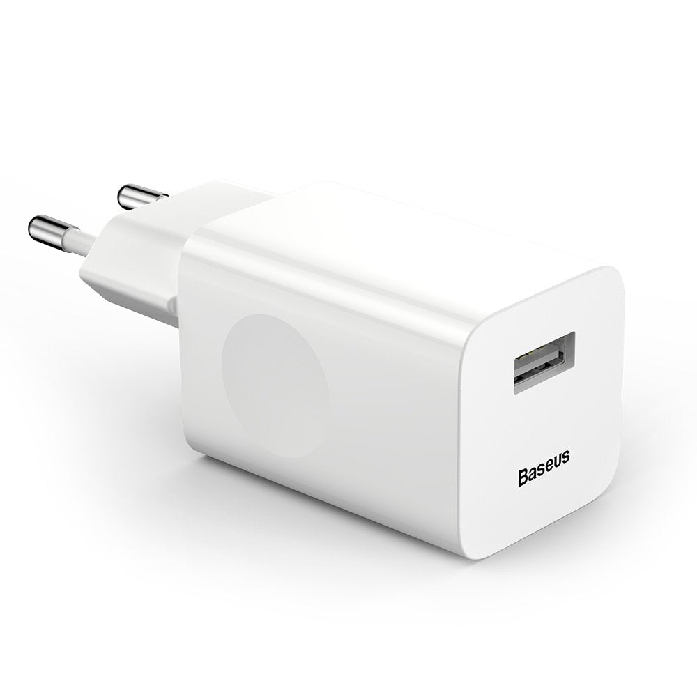 Ładowarka sieciowa Baseus, 24W, 3A, 1 x USB-A, Biała CCALL-BX02