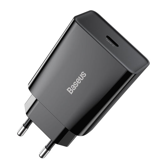 Szybka ładowarka sieciowa Baseus, 20 W, 3 A, 1 x USB-C, czarna CCFS-SN01 