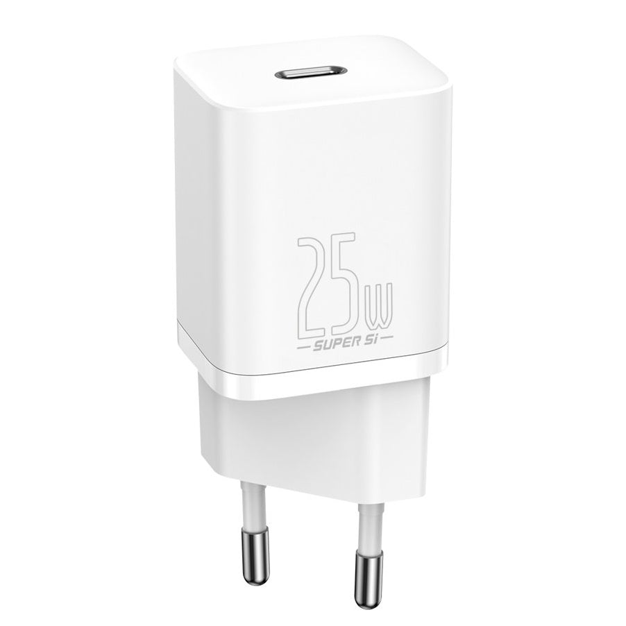 Ładowarka sieciowa Baseus Super Si, 25 W, 3 A, 1 x USB-C, biała CCSP020102