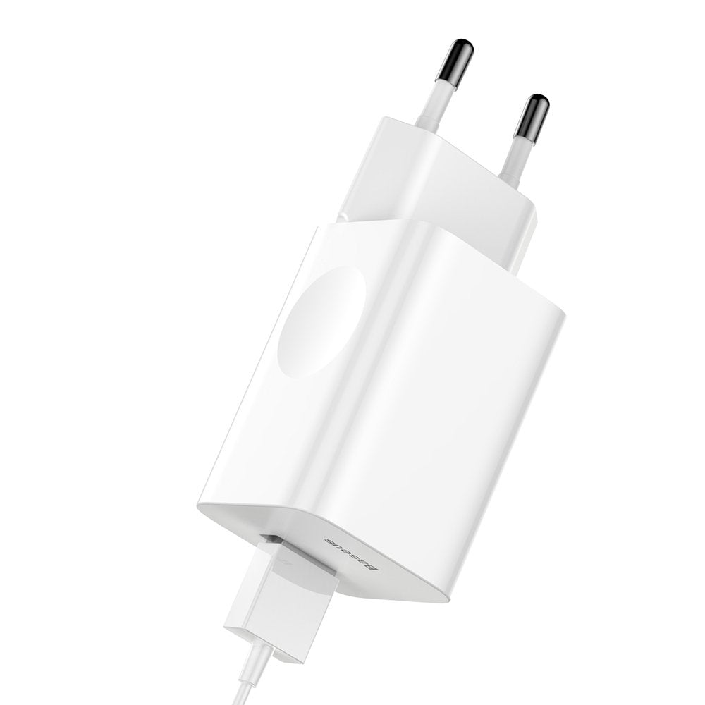 Ładowarka sieciowa Baseus, 24W, 3A, 1 x USB-A, Biała CCALL-BX02