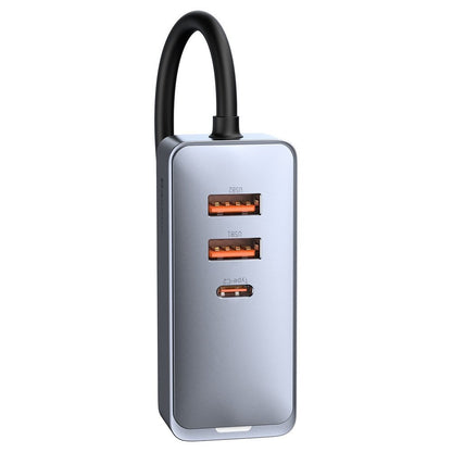 Ładowarka samochodowa Baseus Share Together, 120 W, 3 A, 2 x USB-A - 2 x USB-C, szara CCBT-A0G