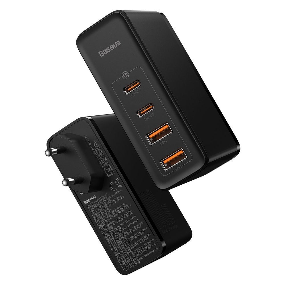 Ładowarka sieciowa Baseus GaN2 Pro, 100W, 5A, 2 x USB-A - 2 x USB-C, czarna CCGAN2P-L01