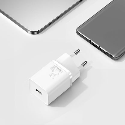 Ładowarka sieciowa Baseus Super Si, 25 W, 3 A, 1 x USB-C, biała CCSP020102