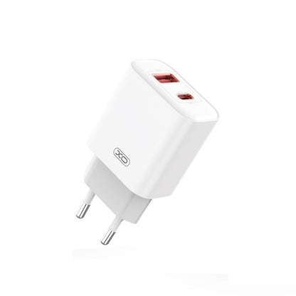 Ładowarka sieciowa z kablem USB-C XO Design CE12, 20W, 3A, 1 x USB-A - 1 x USB-C, biała