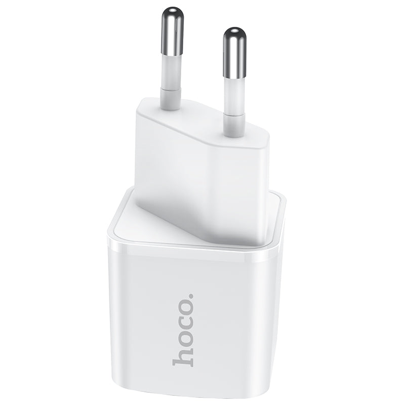 Ładowarka sieciowa HOCO N10, 20W, 3A, 1 x USB-C, biała