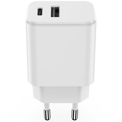 Ładowarka sieciowa Setty, 20W, 3A, 1 x USB-A - 1 x USB-C, biała