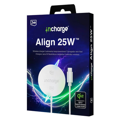 Ładowarka sieciowa bezprzewodowa 3MK Align, 25W, biała