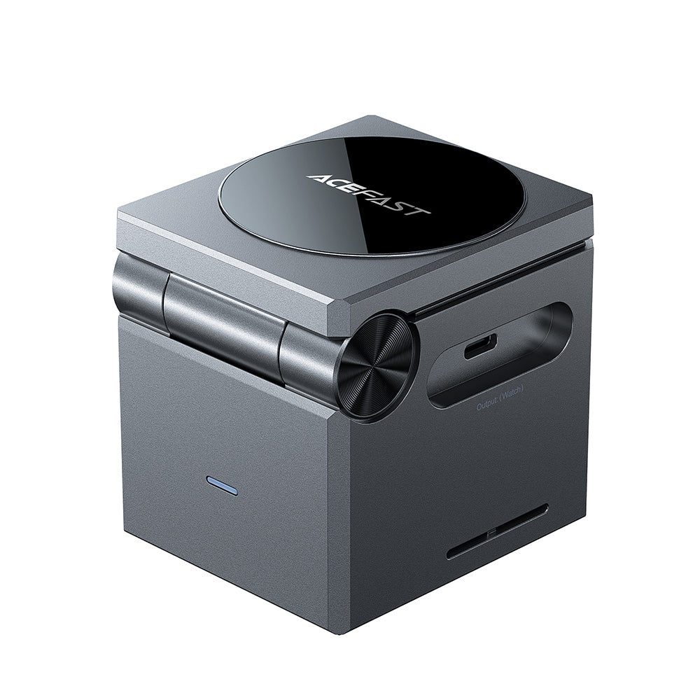 Ładowarka Sieciowa Bezprzewodowa Acefast E18 Rubik's Cube 3w1, 23W, 1.67A, Szara