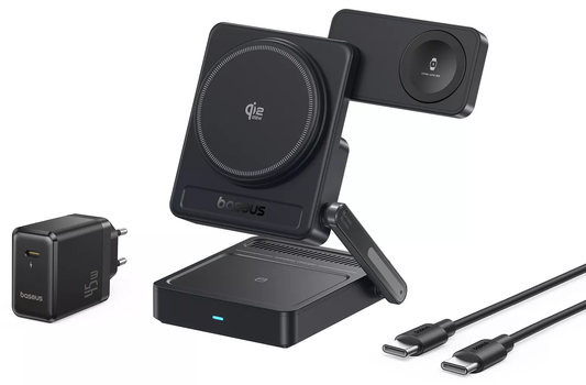 Ładowarka sieciowa bezprzewodowa Baseus PicoGo AF21 3w1, 35W, czarna E0205401