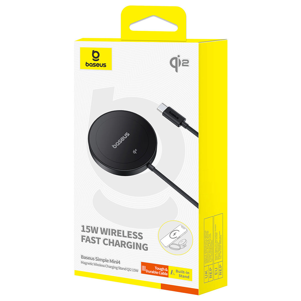Ładowarka Sieciowa Bezprzewodowa Baseus Simple Mini4, 15W, 1.67A, Czarna P10273300121-02
