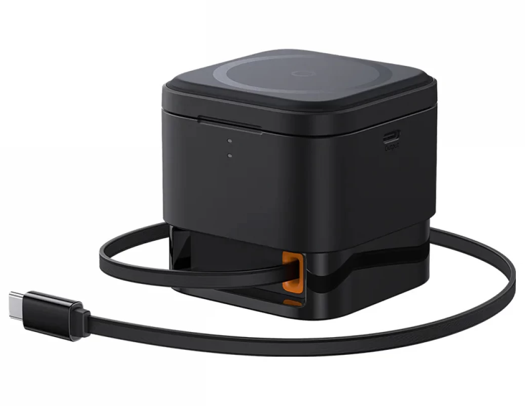 Ładowarka sieciowa bezprzewodowa USB-C Baseus MagPro 3 w 1, 25 W, 1 × USB-C, czarna P10264100123-01