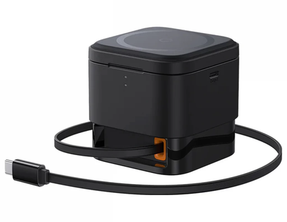 Ładowarka sieciowa bezprzewodowa USB-C Baseus MagPro 3 w 1, 25 W, 1 × USB-C, czarna P10264100123-01