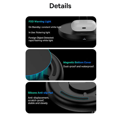 Ładowarka sieciowa bezprzewodowa Baseus Swan 3w1, 20W, 1.67A, P10221302113-Z1