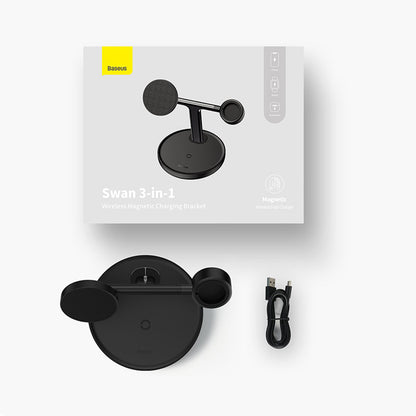 Ładowarka sieciowa bezprzewodowa Baseus Swan 3w1, 20W, 1.67A, P10221302113-Z1