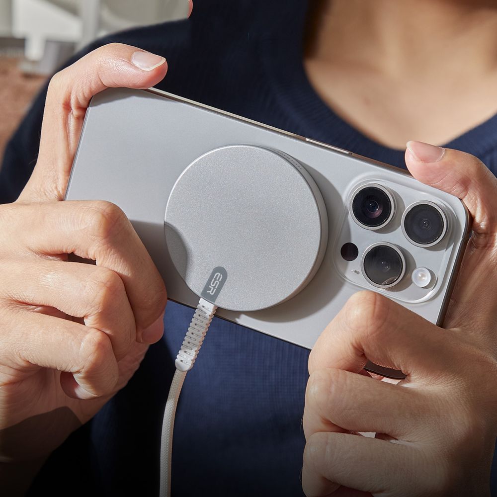 Ładowarka Sieciowa Bezprzewodowa ESR HaloLock, 15W, 1.67A, Srebrna