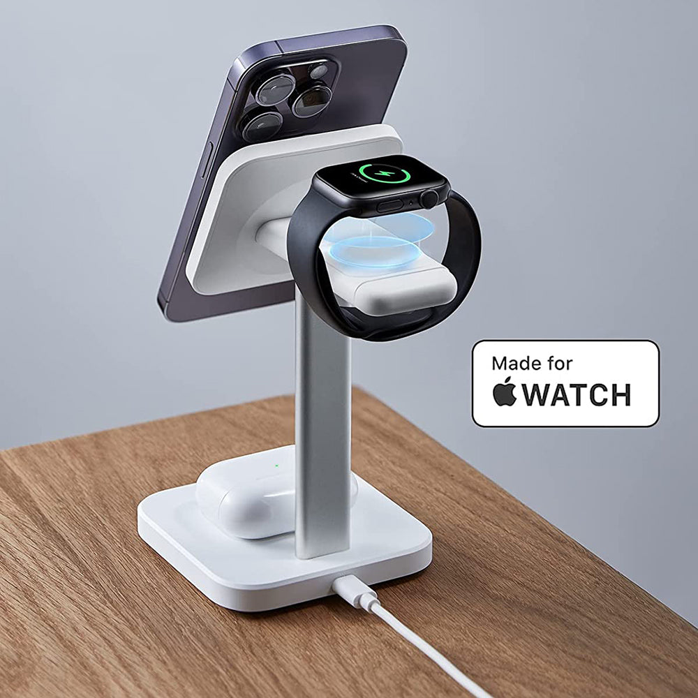 Ładowarka sieciowa bezprzewodowa ESR HaloLock 3w1, 15W, 1.67A, Biała