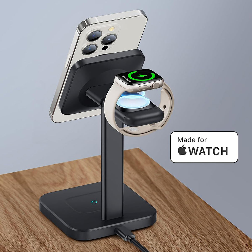 Ładowarka Sieciowa Bezprzewodowa ESR HaloLock 3w1, 15W, 1.67A, Czarna