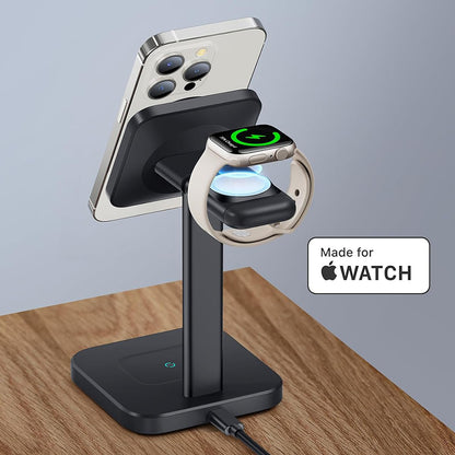 Ładowarka Sieciowa Bezprzewodowa ESR HaloLock 3w1, 15W, 1.67A, Czarna