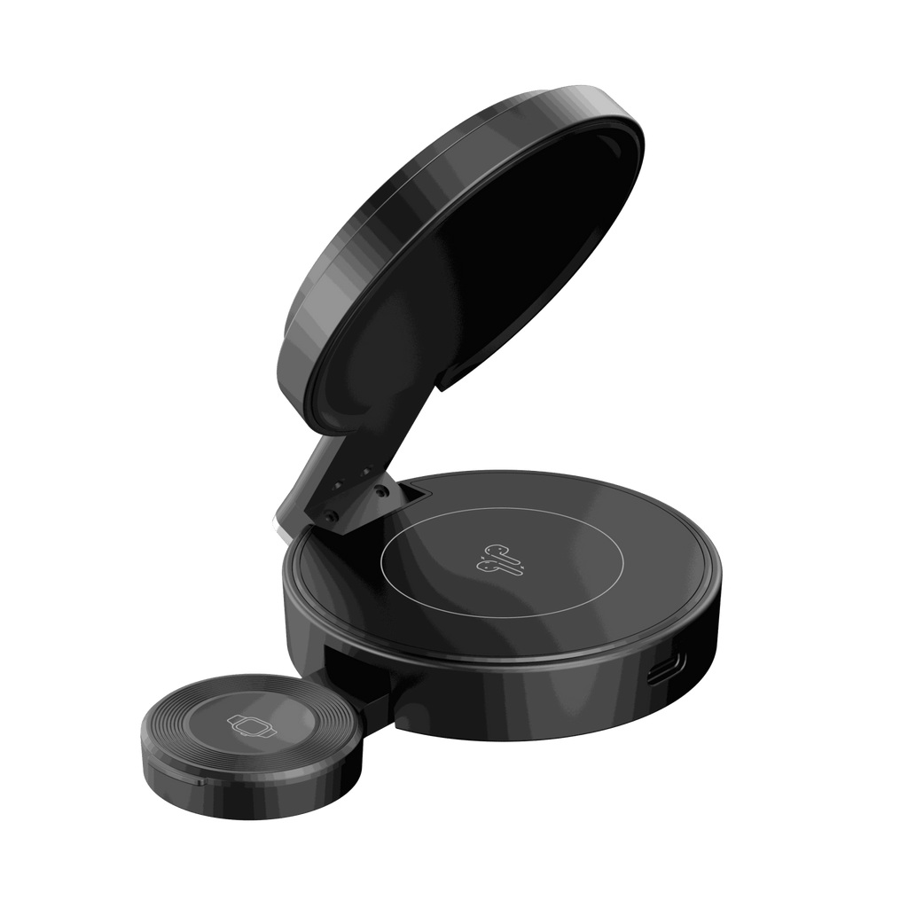 Ładowarka Sieciowa Bezprzewodowa HAVIT W3100 3w1, 15W, 1.67A, Czarna