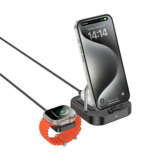 Ładowarka Sieciowa Bezprzewodowa HOCO CQ16A 3w1, 15W, 1.67A, Czarna