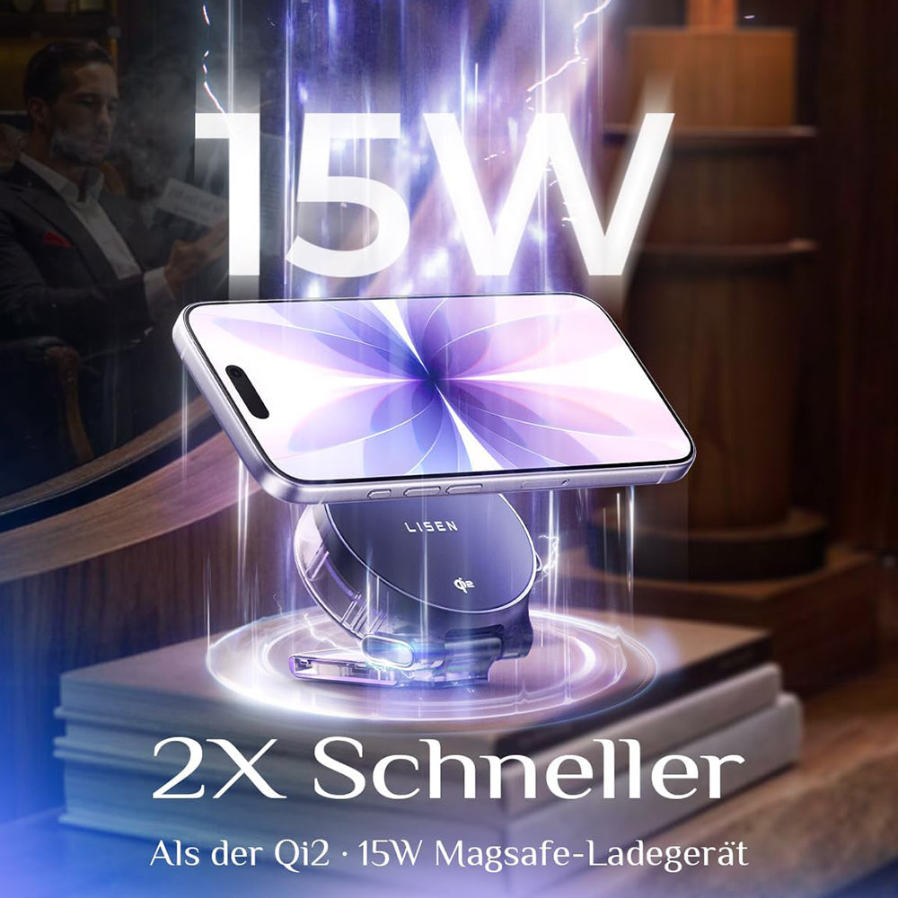 Ładowarka Sieciowa Bezprzewodowa Lisen W602 2w1, 15W, 1.67A, Czarny YL0324090008