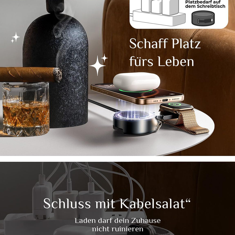 Lisen W103 3in1 Wireless Network Charger, 7.5W, 1.1A, Black YL0324090008