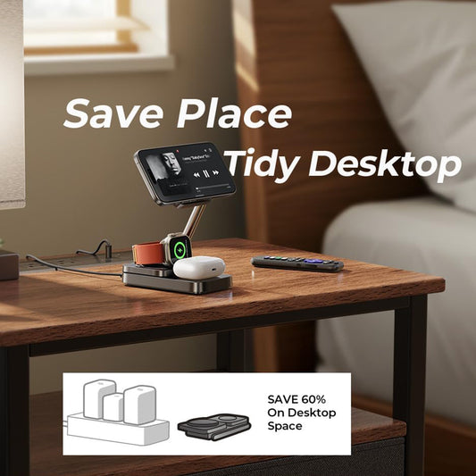 Ładowarka Sieciowa Bezprzewodowa Lisen 3w1, 15W, 1.67A, Czarny YL0424010003