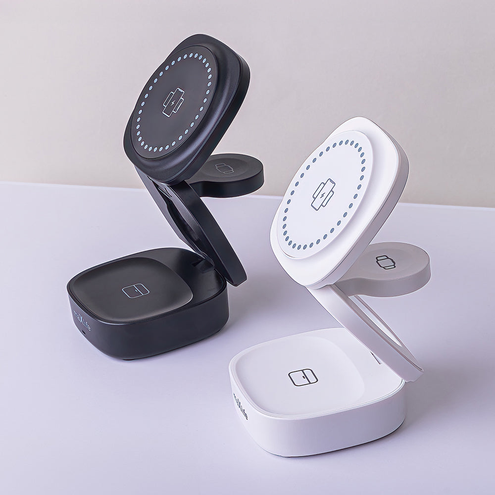 Ładowarka Sieciowa Bezprzewodowa MaXlife MXWC-06 3w1, 15W, 1.67A, Czarna