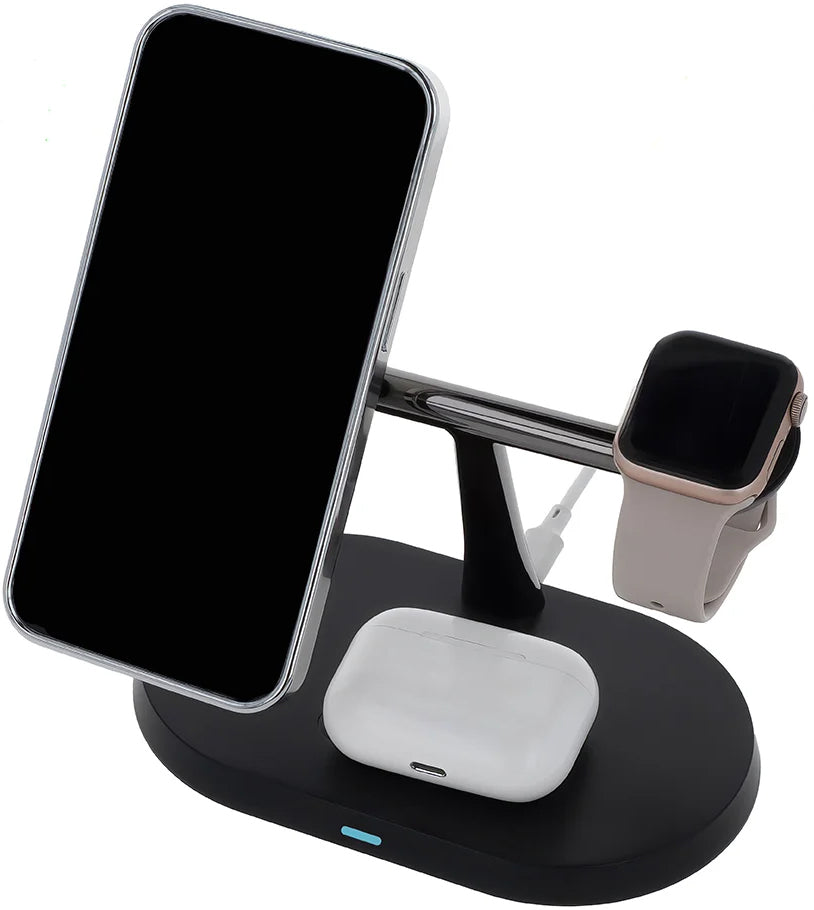 Ładowarka Sieciowa Bezprzewodowa MaXlife MXWC-03 3w1, 15W, 1.67A, Czarna