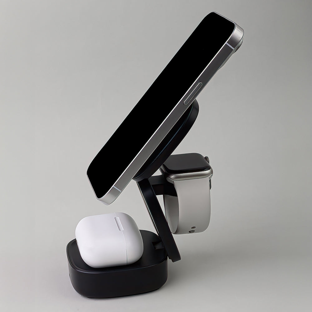 Ładowarka Sieciowa Bezprzewodowa MaXlife MXWC-06 3w1, 15W, 1.67A, Czarna