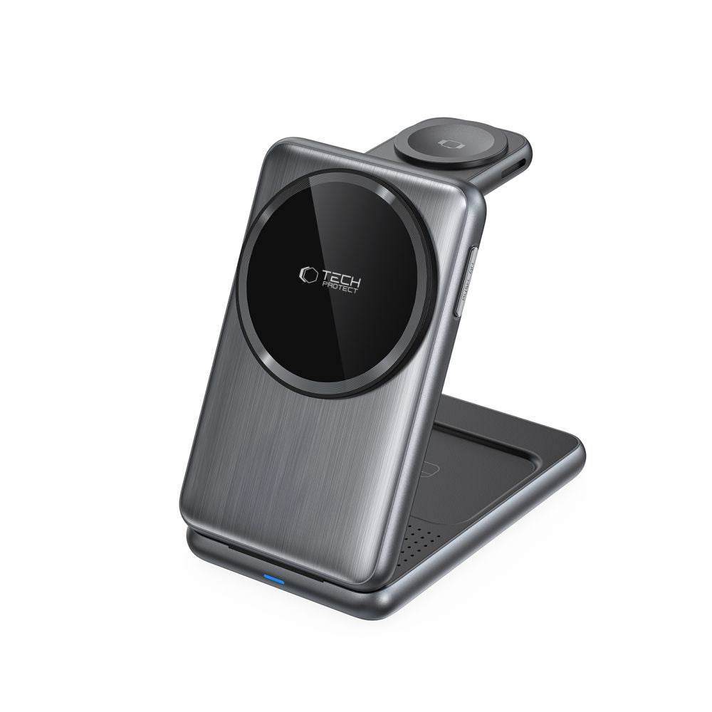 Ładowarka Sieciowa Bezprzewodowa Tech-Protect A42 3w1, 15W, 1.67A, Szara